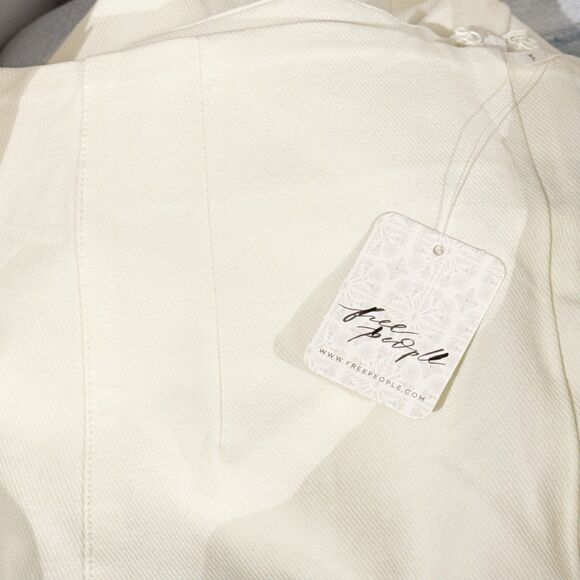 Free People Women’s Real Deal Slit Pant In Off White Size XL NWT - Picture 8 of 16